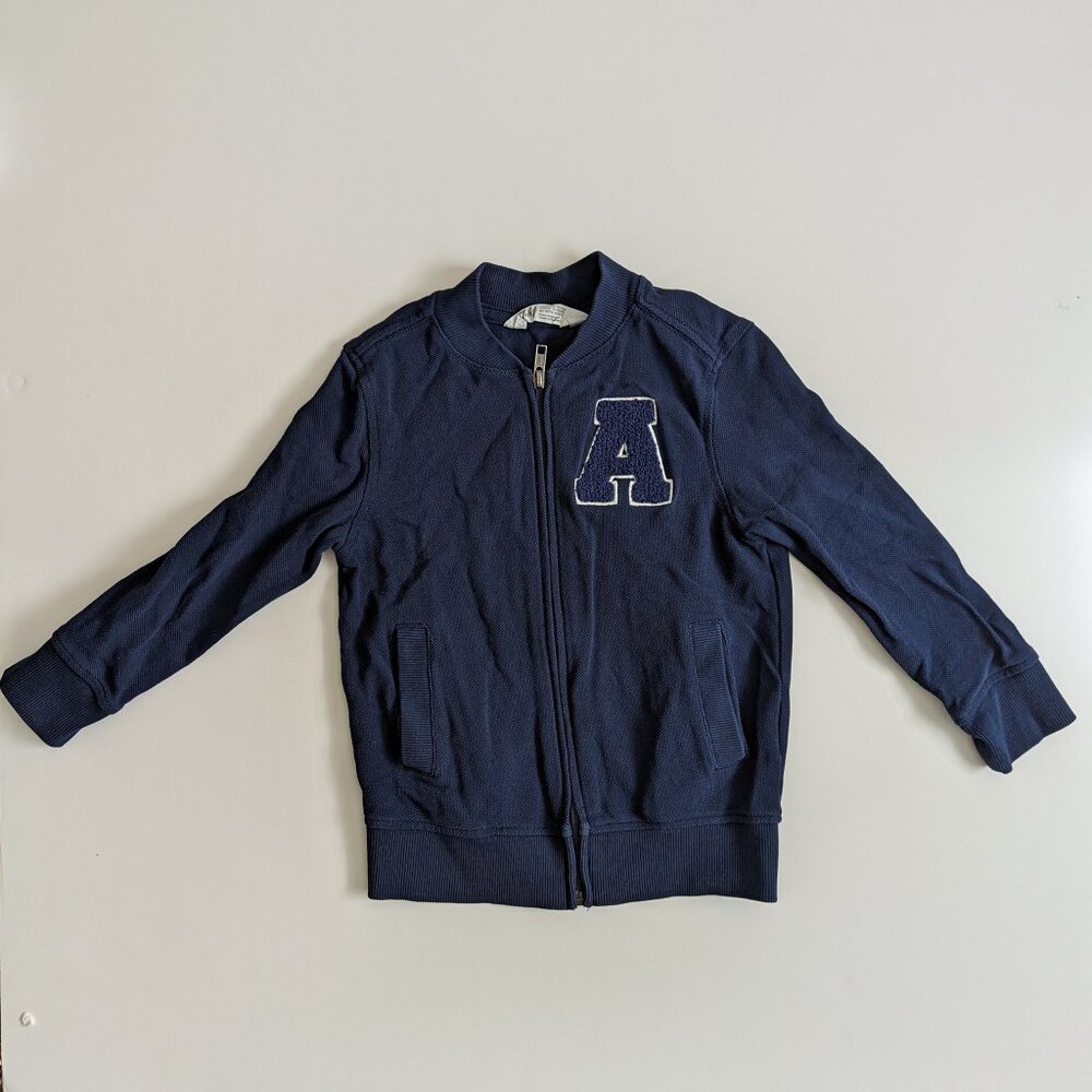 H&M Varsity "A" zip jacket EUC girls 4/6 year